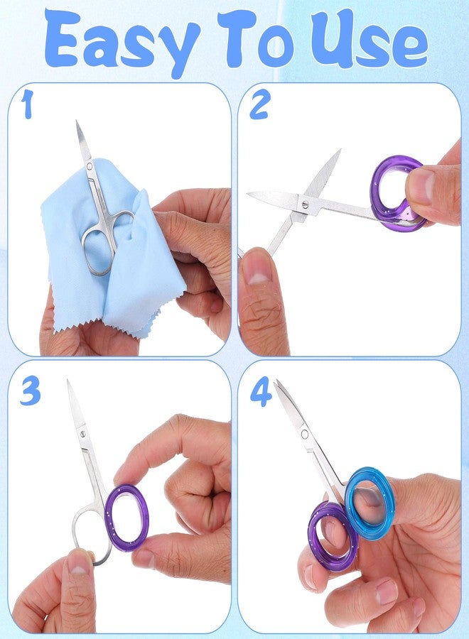 Eldraqth 24 Pcs Silicone Scissors Finger Rings Soft Silicone Scissors for Pet Grooming Scissor Accessories for Animal Hair Cutting Thumb Inserts Finger Protector Ring for Professional Barber - Image 3